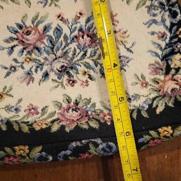 Vintage West Germany Embroidered Floral Purse With Gold Tone Chain Strap - Picture 8 of 9